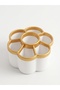 Floral Design 7-Compartment Multi-Purpose Makeup and Desktop Organizer - Brush Holder, Cosmetics & Office Organizer 360-Degree Rotating Organizer Gold Color - 2