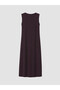 Burgundy Asymmetrical Collar Gathered Soft Touch Dress - 7