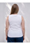 Vizyon New Season White Plus Size V-Neck Women's Undershirt - 4
