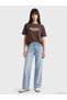 Peak New Season Brown Printed 100% Cotton Women's T-Shirt - 2