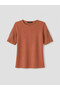 Lcw Everyday Brown Crew Neck Lace Detailed Women's T-Shirt - 5
