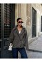 Hooded Buttoned Double-Breasted Trench Coat - 5