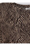 Vizyon New Season Brown Crew Neck Leopard Patterned Blouse - 7