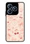Realme C63 Glossy Phone Case with Cherry Coquette Toile Design
