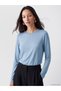 Vizyon New Season Blue Crew Neck Women's T-Shirt