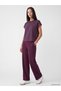 Lcw Everyday Soft Touch Oversize Women's T-Shirt with Plum Stripe Detail - 2