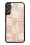 Samsung A34 Glossy Phone Case with Pink Lace Patchwork Design