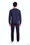 Men's Regular Cut Logo Detailed Round Neck Cotton Long Sleeve Navy Blue Sweatshirt - 3