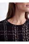 Vizyon New Season Black Crew Neck Patterned Women's T-Shirt - 3