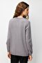 Women's Crew Neck Front Buttoned Knitwear Cardigan Smoked - 4