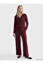 Özmarka New Season Plum Draped Collar Blouse
