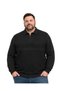 Men's Large Size Anthracite Atlas Polo Collar Zippered Knitwear Sweater 5Xl-6Xl-7Xl-8Xl