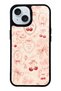 iPhone 15 Glossy Phone Case with Cherry Coquette Toile Design