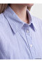 Ozmarka New Season Blue Striped Poplin Women's Shirt - 3