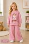 Girl's Printed Sweatshirt and Wide-Leg Pants 2-Piece Tracksuit Set 12930