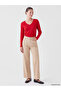 Lcw Everyday Red V-Neck 100% Cotton Women's Bodysuit - 2