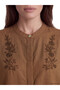Özmarka New Season Brown Embroidered Women's Shirt Tunic - 3