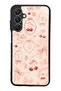 Samsung A25 Glossy Phone Case with Cherry Coquette Toile Design