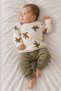 Baby Ribbed Camisole with Turtle Pattern and Snap Fasteners on the Shoulder, 2-Piece Top and Bottom Set - 3