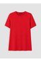 Vizyon New Season Red Large Size 100% Cotton Women's T-Shirt - 3