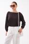 Women's Boat Neck Skirt Pleated Modal Sweatshirt 265201 - - 2