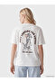 Xside Beige Tom and Jerry Printed 100% Cotton Women's T-Shirt - 4