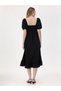 Rochie midi de damă, neagră - 4
