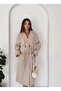 Double-Breasted Collar Long Trench Coat 1.20m