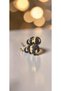 Black Crystal Wrapped Gold Color Drop Steel Earrings - Tarnish Resistant - 4