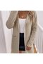 Women's Hooded Long Knitwear Cardigan with Pockets, Ribbed Loose Model - 7