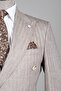 Exclusive Striped Linen Double-Breasted Suit Brown - 4