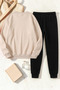 Unisex Rose & Silhouette Design Printed Crew Neck Sweatshirt - 2-Piece Tracksuit Set - 2