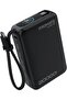 20000mAh Volta-45 Power Bank with 45W Fast Charging (Black) Built-in USB-C Cable, Triple Dev