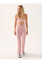 Motion Cross Waist Flare Leggings Pink