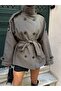 Araboy Stand Collar Buttoned Double Breasted Trench Jacket - 4