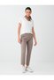 Mink Straight Cut Trousers with Zipper Pocket Detail at the Waist - 3