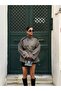 Araboy Stand Collar Buttoned Double Breasted Trench Jacket - 5