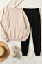 Unisex Design Printed Crew Neck Sweatshirt - 2-Piece Tracksuit Set - 2