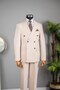Exclusive double-breasted suit beige