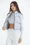 Women's Gray Crop Puffer Vest - 3