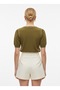 Women's Crew Neck Short Sleeve Striped Basic Knitwear Blouse - 2