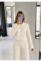 Knitwear Belted Buttoned Blouse Trouser Set - 6