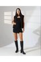 Women's Brown Knitwear Collar Detailed Zipper Closure Lined Boucle Vest Zero Sleeve Padded Shoulders - 4