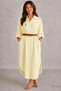 Women's Light Yellow Long Shirt Muslin 100% Cotton Oversize Dress - Without Belt