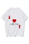 Unisex Oversize Pretty Lucky Heart and Ace T-Shirt White