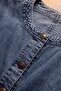Blue Metal Rivet Detailed Denim Jacket - 5