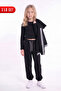 Girl's Ribbed Crop and Stripe Detailed Tracksuit Set