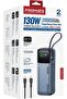20000mAh 130W HyperCharge Power Bank Built-in Braided USB-C Cable, TFT Smart Di,Promate Titan-130Pro - 8