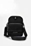 Black Double Compartment Crossbody Shoulder Bag