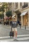 Crew Neck New York Text Detailed Oversize Long Sleeve Soft Textured Knitwear Sweater Aw26Kz00021